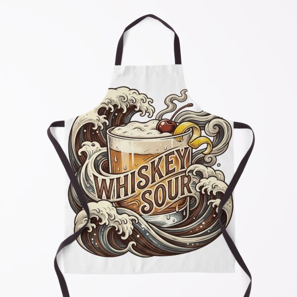 Item preview, Whiskey Sour Great Wave Japanese Cocktail Art designed and sold by OneLineBar.
