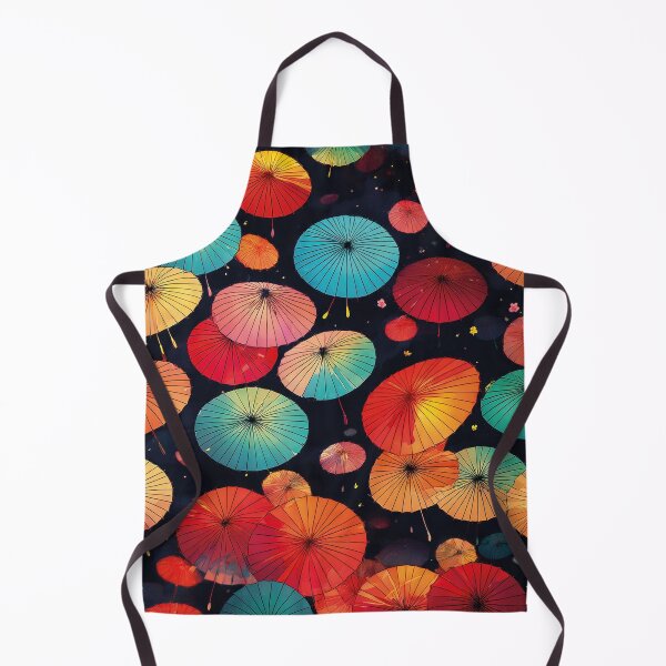 Item preview, Colorful Japanese parasols on a black background designed and sold by Photopat.