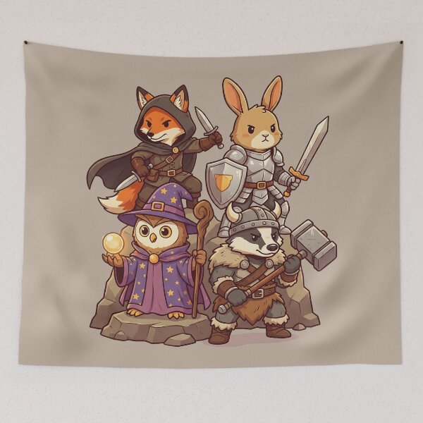 Item preview, The Fuzzy Fellowship: Ultimate RPG Adventure Squad designed and sold by AwesomeBeyondLimits.
