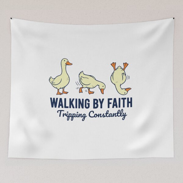 Item preview, Walking By Faith Tripping Constantly Funny Duck designed and sold by MotivaChic.