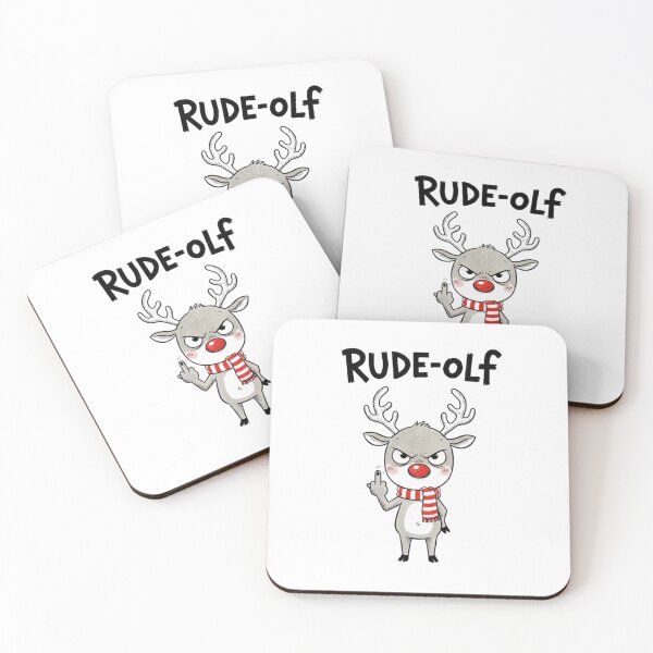 Item preview, Rude-olf the Reindeer, Funny Christmas, Sarcasm Tee, funnyfits70, Humor, Funny, retro, vintages, funny quotes, animal humor, designed and sold by FunnyFits70.