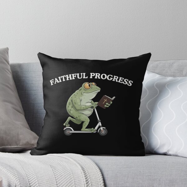 Item preview, Faithful Progress Frog on Scooter designed and sold by MotivaChic.