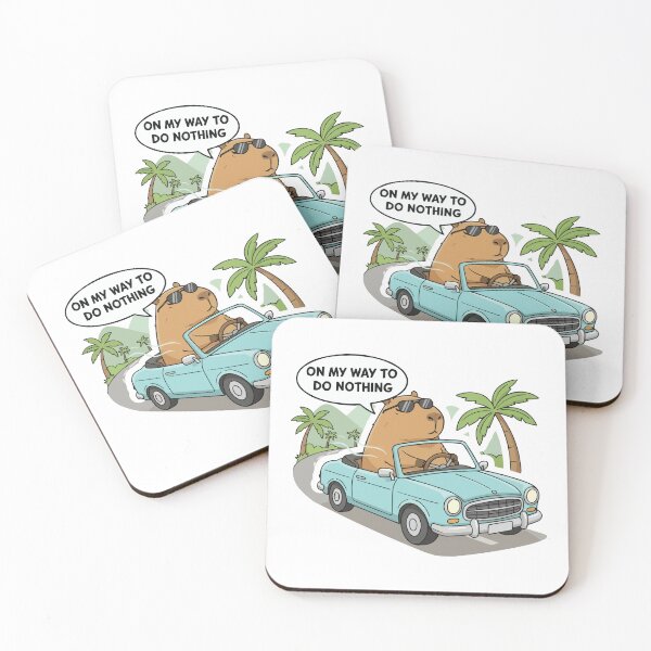 Item preview, On My Way To Do Nothing – Capybara driving a car designed and sold by Petzzz.