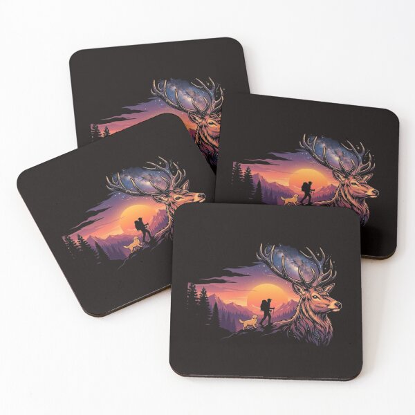 Item preview, Majestic Deer Hiking Silhouette Sunset designed and sold by Innova_Creations.