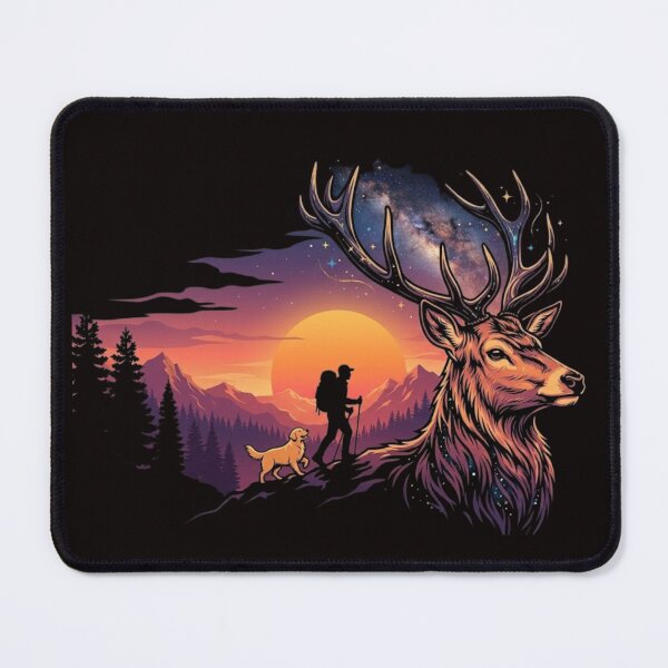Item preview, Majestic Deer Hiking Silhouette Sunset designed and sold by Innova_Creations.