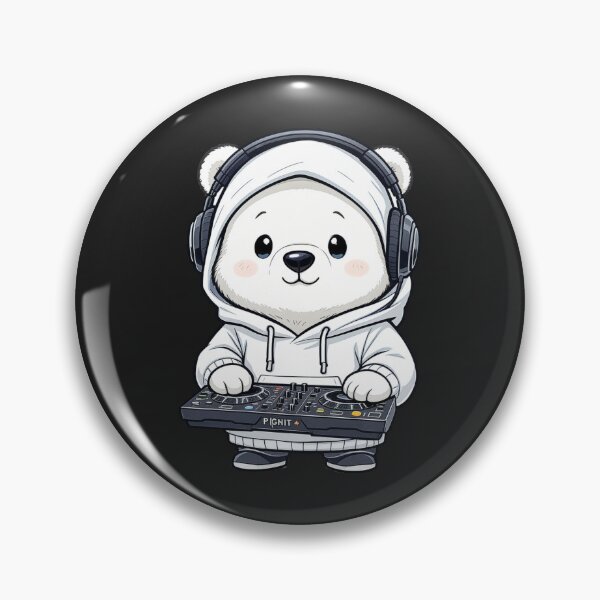 Artikelvorschau, Cooler Chibi-Eisbär-Musikproduzent | Niedlicher Hoodie-Bär-DJ-Vibe entworfen und verkauft von ColorSplash123.