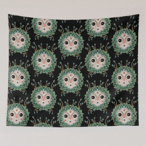Item preview, Folkloric forest spirit, kawaii mask, Slavic folklore designed and sold by Dormitria.