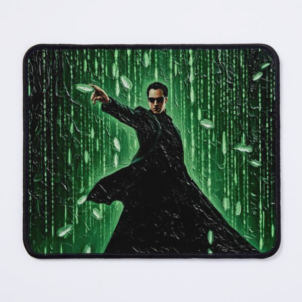 Item preview, Black Trench Coat Hero Art | Digital Green Code Painting | Sci-Fi Cyberpunk Impasto Poster  Descript designed and sold by Art's Diner.