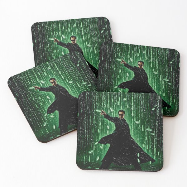 Item preview, Black Trench Coat Hero Art | Digital Green Code Painting | Sci-Fi Cyberpunk Impasto Poster  Descript designed and sold by Art's Diner.