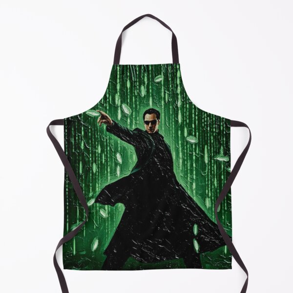 Artikelvorschau, Schwarzer Trenchcoat-Held | Digitale Malerei mit grünem Code | Sci-Fi-Cyberpunk-Impasto-Posterbeschreibung entworfen und verkauft von Art's Diner.