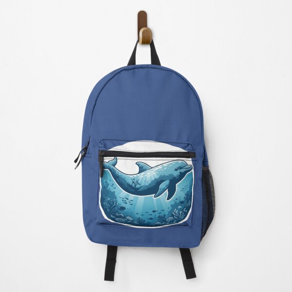 Item preview, Playful Dolphin Deep Ocean Double Exposure Blue Art designed and sold by CANDO ART STORE.
