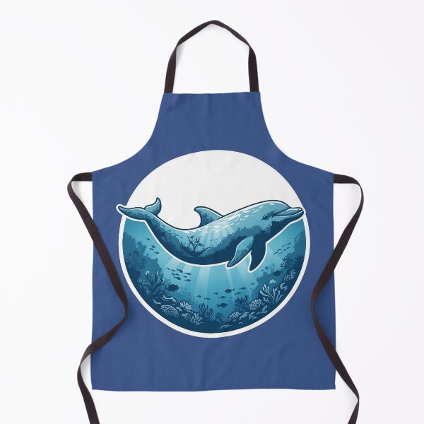 Item preview, Playful Dolphin Deep Ocean Double Exposure Blue Art designed and sold by CANDO ART STORE.