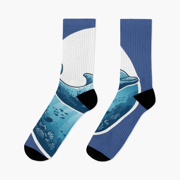 Item preview, Playful Dolphin Deep Ocean Double Exposure Blue Art designed and sold by CANDO ART STORE.
