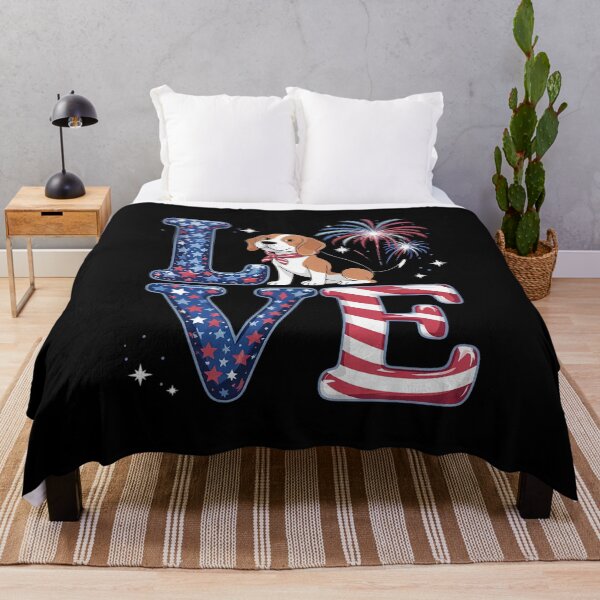 Item preview, 4th of July Decor Patriotic LOVE Beagle Dog USA Flag designed and sold by FadeOfThrone.
