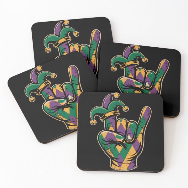 Item preview, Mardi Gras Rock Hand Sign designed and sold by tiekanamac.