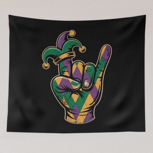 Item preview, Mardi Gras Rock Hand Sign designed and sold by tiekanamac.