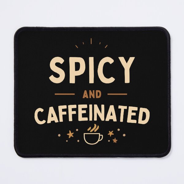 Item preview, Spicy and Caffeinated – Minimal Coffee Humor designed and sold by SaritaVerseArt.