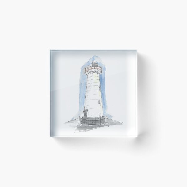 Item preview, Donaghadee Lighthouse Co Down in pen and watercolour wash. designed and sold by DebTheZeb.