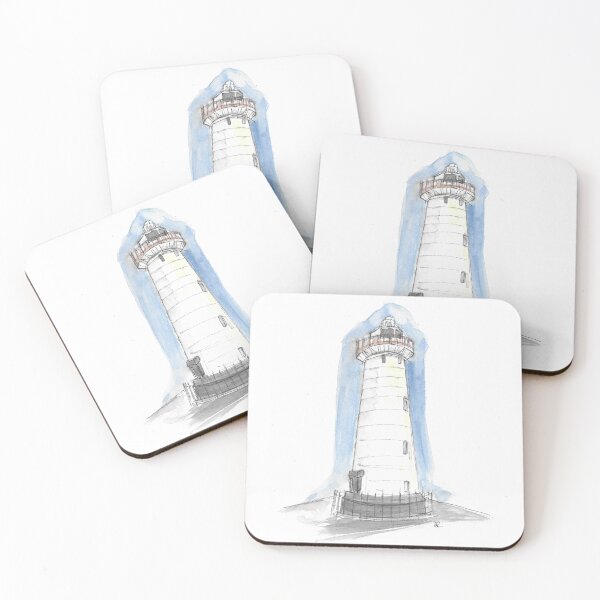 Item preview, Donaghadee Lighthouse Co Down in pen and watercolour wash. designed and sold by DebTheZeb.