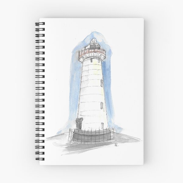 Item preview, Donaghadee Lighthouse Co Down in pen and watercolour wash. designed and sold by DebTheZeb.