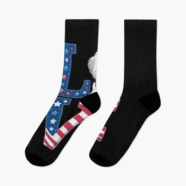 Item preview, 4th of July Decor Patriotic LOVE Bichon Frise Dog USA Flag  designed and sold by MarryIsMonth.
