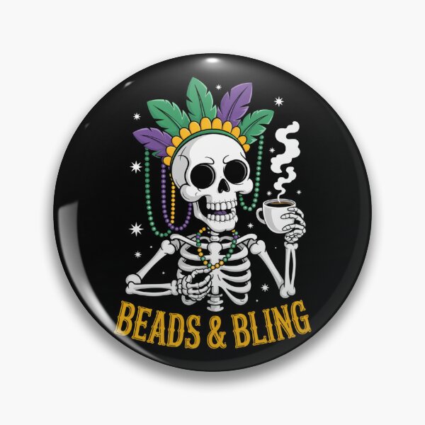 Item preview, Mardi Gras Skeleton Beads Funny designed and sold by tiekanamac.