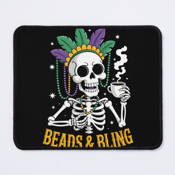 Item preview, Mardi Gras Skeleton Beads Funny designed and sold by tiekanamac.