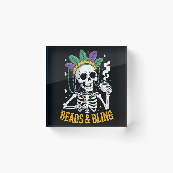 Item preview, Mardi Gras Skeleton Beads Funny designed and sold by tiekanamac.