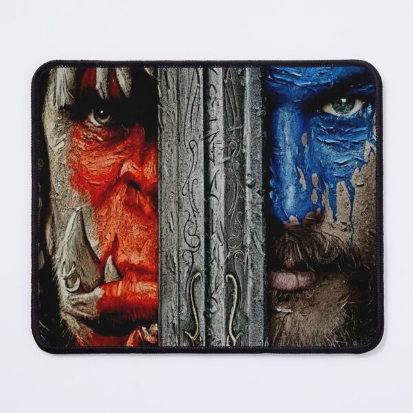 Item preview, Orc and Human Warrior Painting | Fantasy Battle Dual Portrait | Textured War Paint Battle Art Poster designed and sold by Art's Diner.