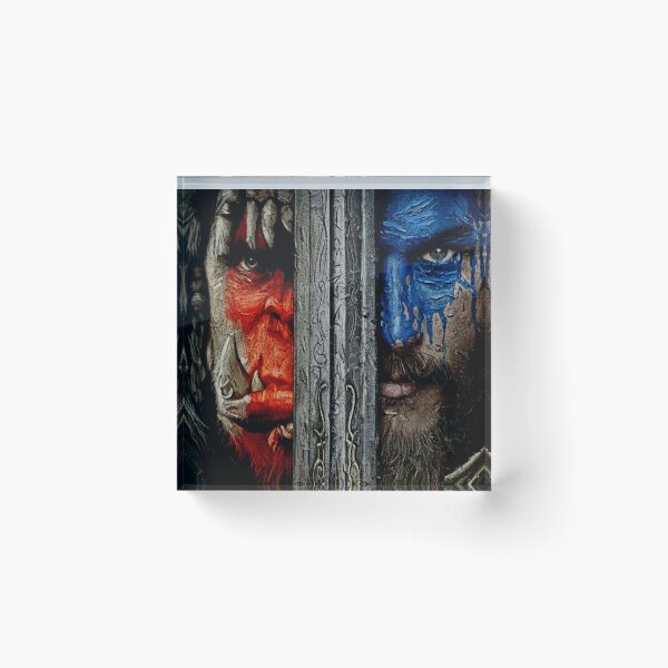 Item preview, Orc and Human Warrior Painting | Fantasy Battle Dual Portrait | Textured War Paint Battle Art Poster designed and sold by Art's Diner.