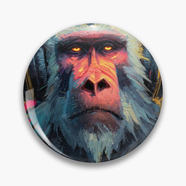 Item preview, Stylish Dj Monkey Thinker Dzen Baboon With Headphones Art designed and sold by GrinGalore.