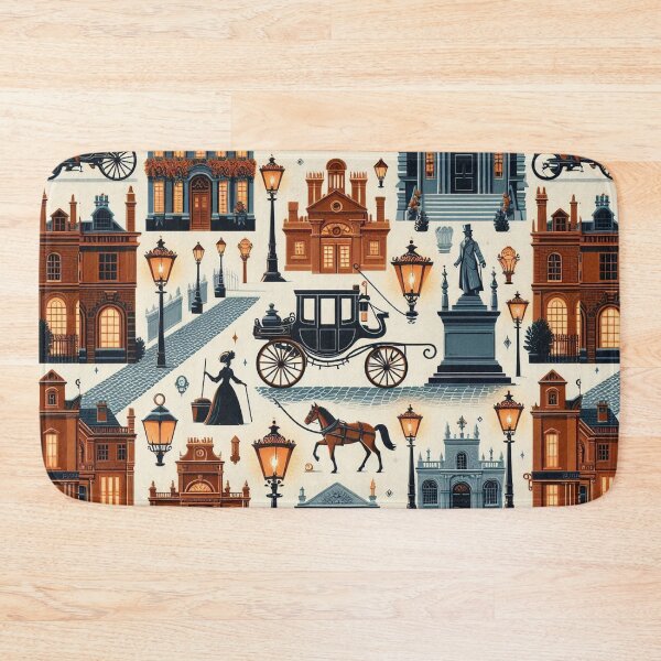 Item preview, London Streetscape Pattern Artwork | Cityscape Design designed and sold by MAGICKEY2024.