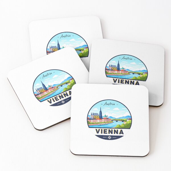 Artikelvorschau, Vienna Austria Travel Retro Emblem - Vintage Style Souvenir Desig entworfen und verkauft von Timegraf.