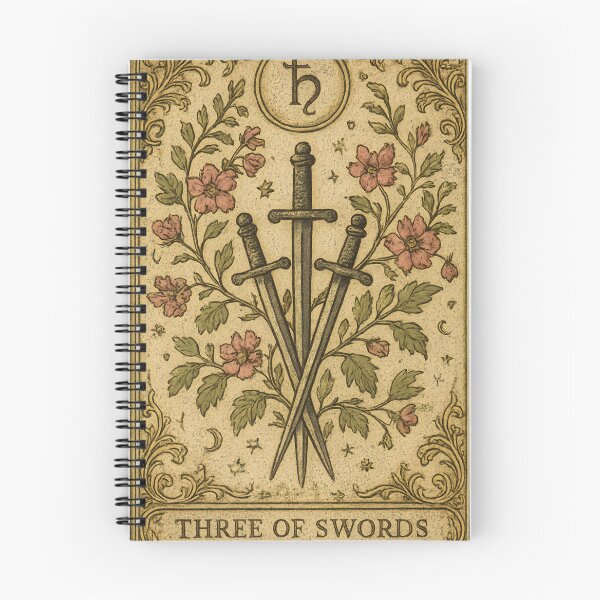 Item preview, Three of Swords Tarot Art - Hawthorn & Saturn Botanical designed and sold by Artsy-With.