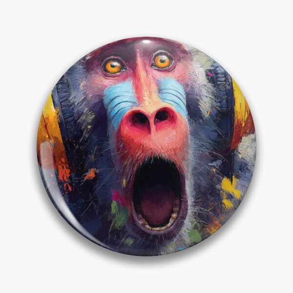 Item preview, Dj Monkey Thinker Surprised Baboon With Headphones Art designed and sold by GrinGalore.