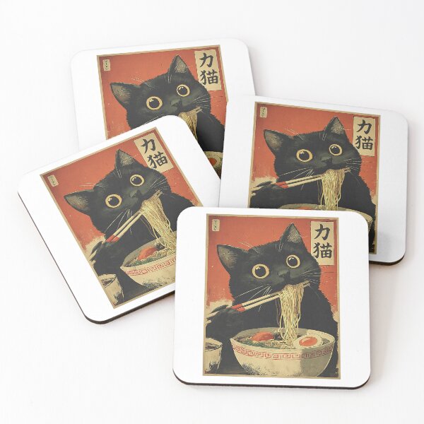 Item preview, Cat Eating Ramen Poster designed and sold by ImeldaSparks.