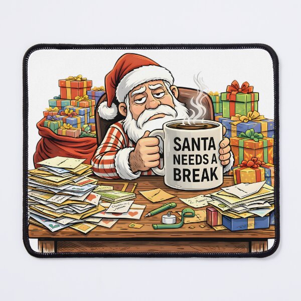 Item preview, Santa Needs a Break — Funny Christmas Cartoon | Holiday Burnout Humor designed and sold by SoulenCify.