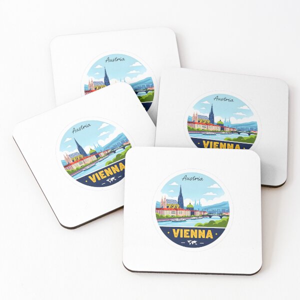 Artikelvorschau, Vienna Austria Travel Retro Emblem - Vintage Style Souvenir Desig entworfen und verkauft von Timegraf.
