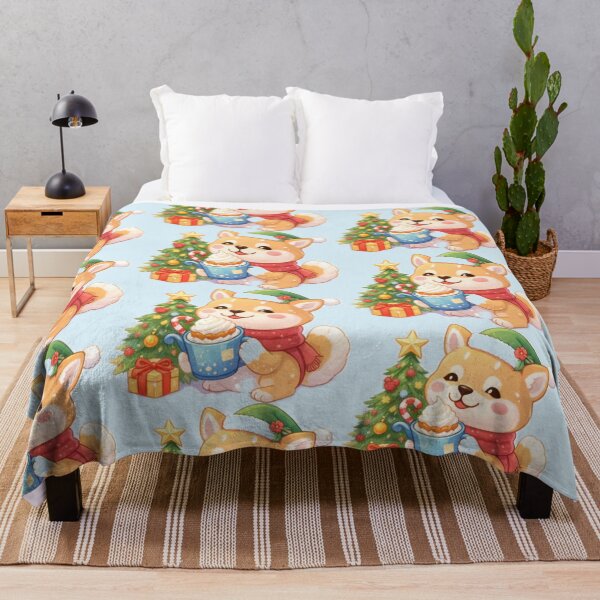 Item preview, Cute Christmas Shiba Inu with Hot Cocoa | Kawaii Holiday Dog Illustration designed and sold by KryaArts27.