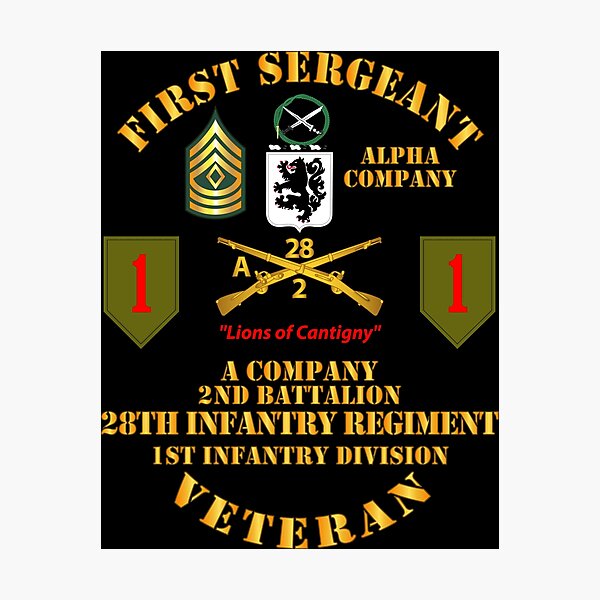 Item preview, Army - First Sgt - A Co - 2nd Bn - 3rd Bde - 1st ID - 28th Infantry designed and sold by Military Insignia Products.