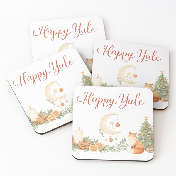 Item preview, Happy Yule Cozy Winter PNG – Fox, Candle & Moon Scandinavian Yule Design designed and sold by BABUSHOP5.