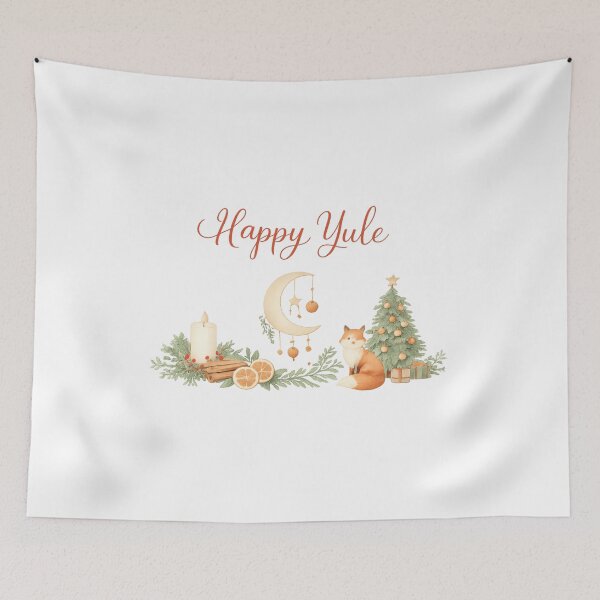Item preview, Happy Yule Cozy Winter PNG – Fox, Candle & Moon Scandinavian Yule Design designed and sold by BABUSHOP5.