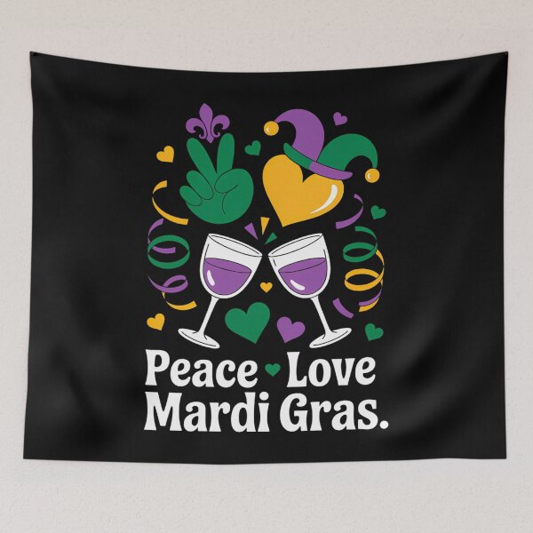 Item preview, Peace Love Mardi Gras Funny Carnival designed and sold by tiekanamac.