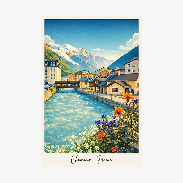 Aperçu de l'œuvre Affiche Chamonix créée et vendue par Findmeifyoucan.