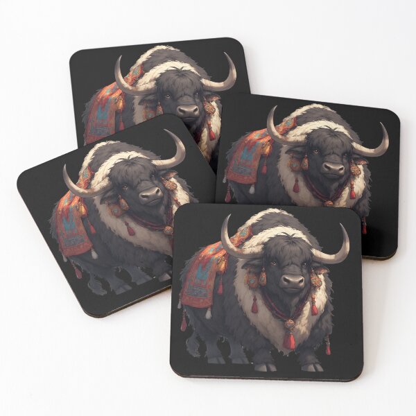 Item preview, Majestic Tibetan Yak in Traditional Ornamented Blanket designed and sold by Karolina’s Cozy Creations.