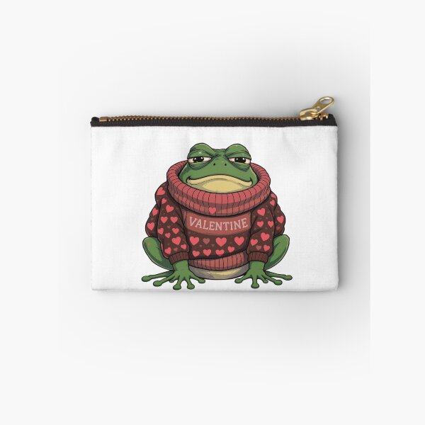 Item preview, Funny Frog Wearing Too Many Valentine Sweaters | Cute Anti-Valentine Frog designed and sold by ColorSplash123.