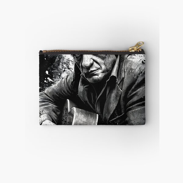 Item preview, Johnny Cash Man in Black Country Music Legend Folsom Prison Walk the Line Ring of Fire Hurt June Carter Guitar Silhouette Fan Art Portrait Poster T-Shirt Sticker Gift designed and sold by Senpaiwaves.