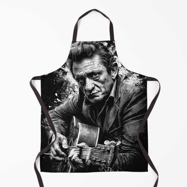 Item preview, Johnny Cash Man in Black Country Music Legend Folsom Prison Walk the Line Ring of Fire Hurt June Carter Guitar Silhouette Fan Art Portrait Poster T-Shirt Sticker Gift designed and sold by Senpaiwaves.