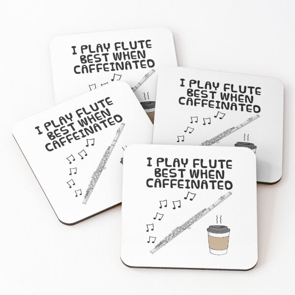 Item preview, I Play Flute Best When Caffeinated, Flutist Coffee Funny designed and sold by doodlerob.
