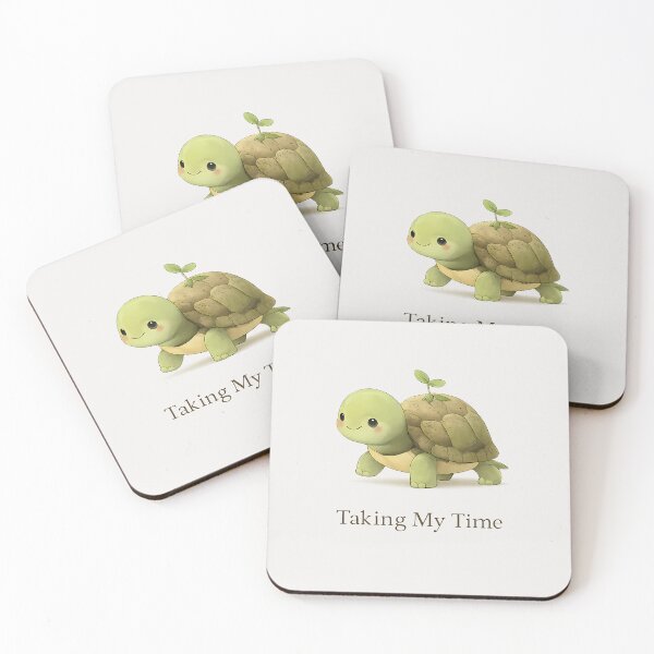 Item preview, Taking My Time | Cute Turtle Illustration designed and sold by Ombrya.